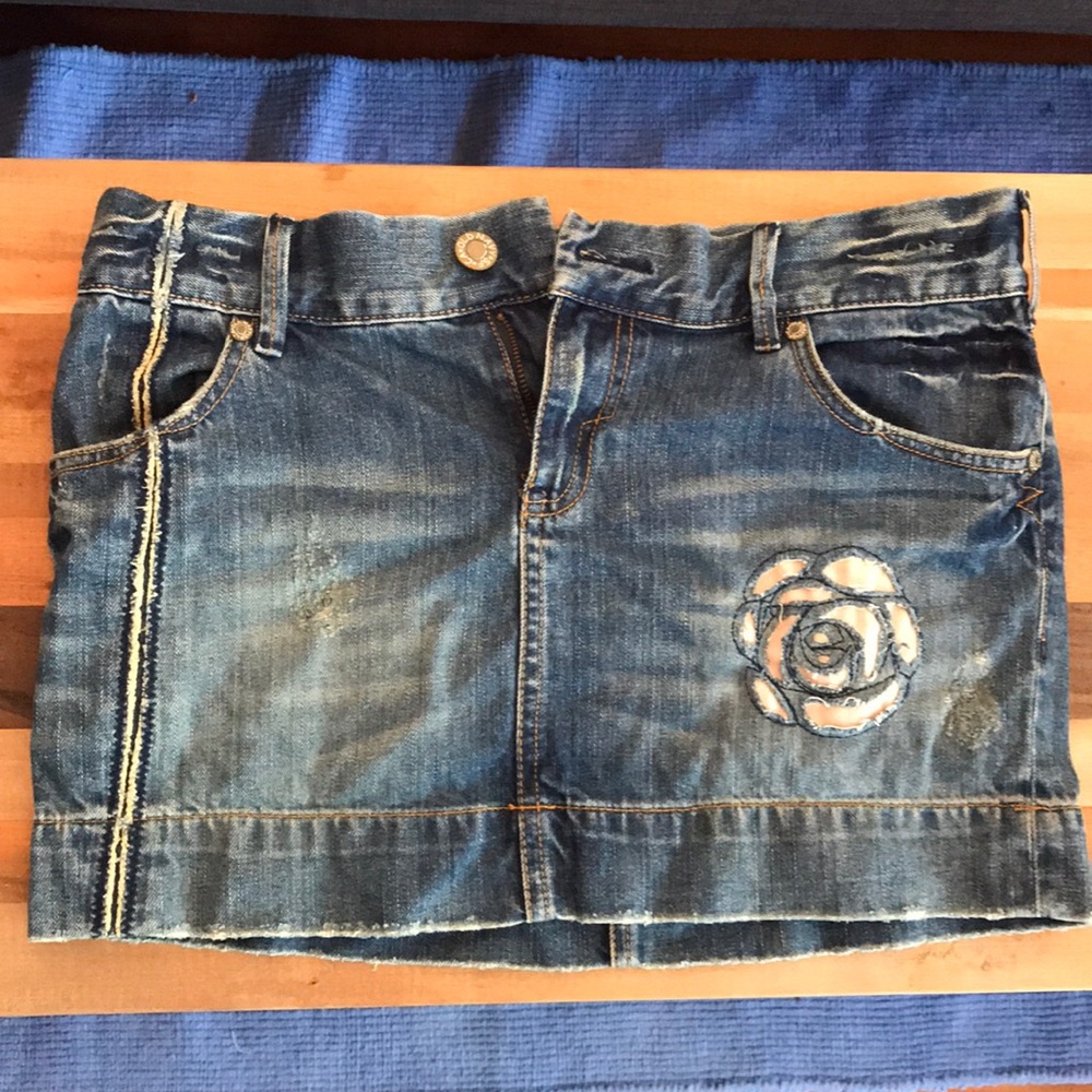 Old Navy Distressed Denim Mini Skirt